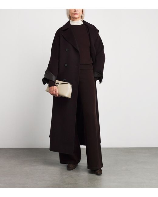 Yves Salomon Black Wool-Blend Drawstring Trousers