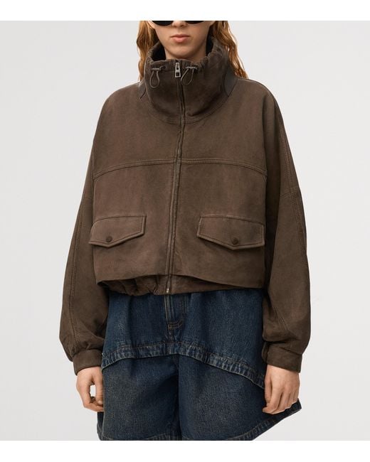 Loewe Brown Suede Bomber Jacket