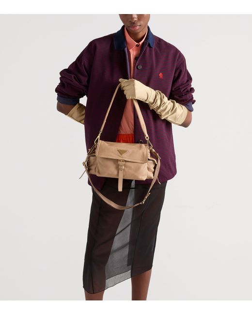 Prada Brown Medium Nappa Lambskin Explore Shoulder Bag