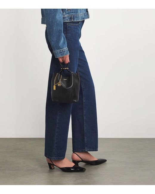 Chloé Black Small Calfskin Spin Tote Bag