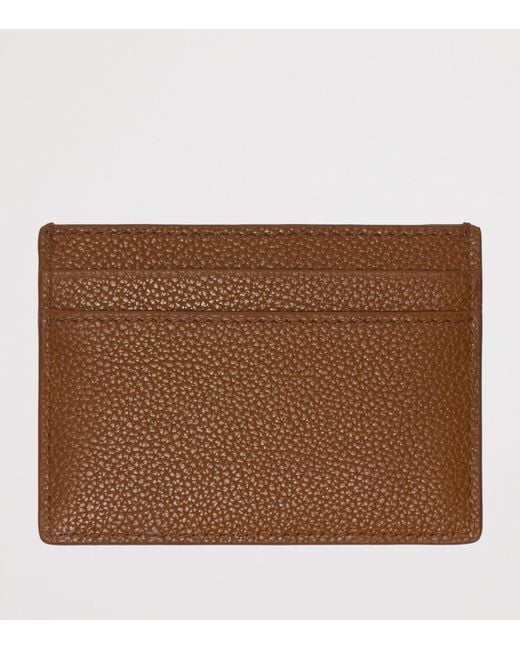 Burberry Brown Leather Engraved Card Holder