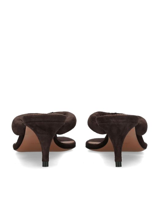 Alaïa Brown Satin Thong Sandals 55