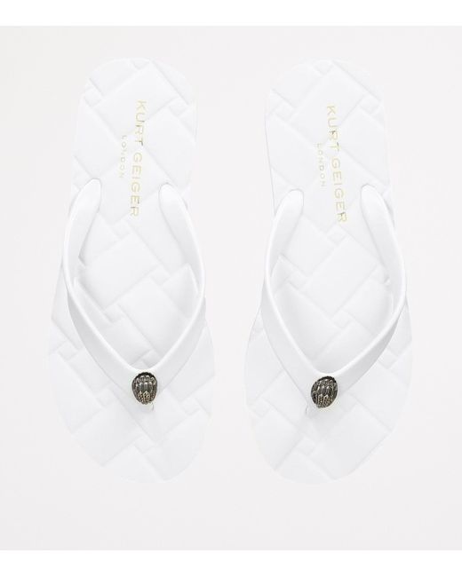 Kurt Geiger White Kensington Q Flip Flops
