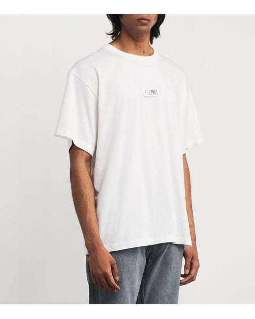 MM6 by Maison Margiela White 'Numeric Signature Mm6' Patch T-Shirt for men