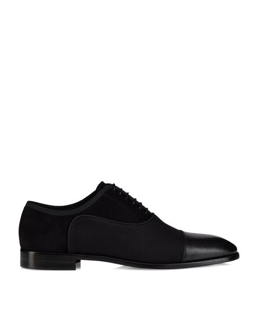 Christian Louboutin Black Greggory Leather-Blend Oxford Shoes for men