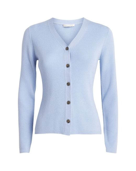 Emilia Wickstead Blue Merino Wool Ash Cardigan