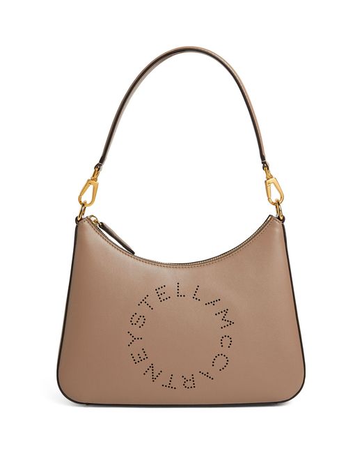 Stella McCartney Brown Small Stella Logo Shoulder Bag