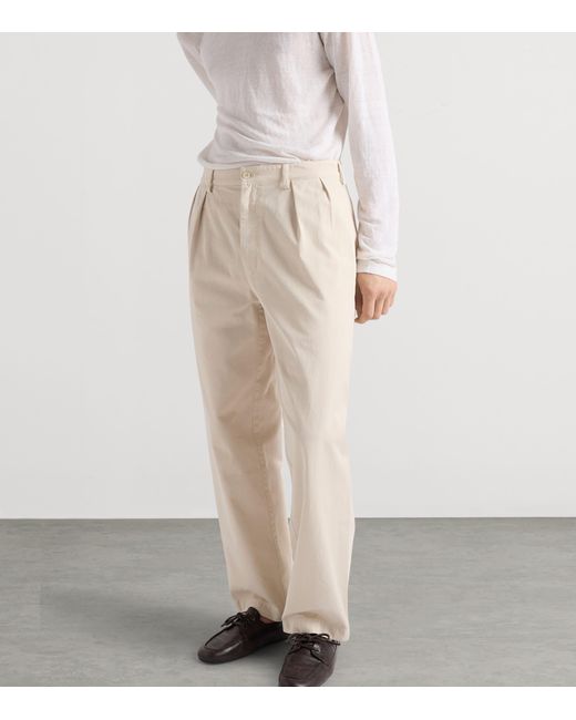 Prada Natural Cotton Wide-Leg Trousers for men