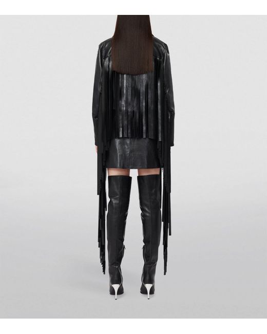 Alexander McQueen Black Fringed Leather Jacket