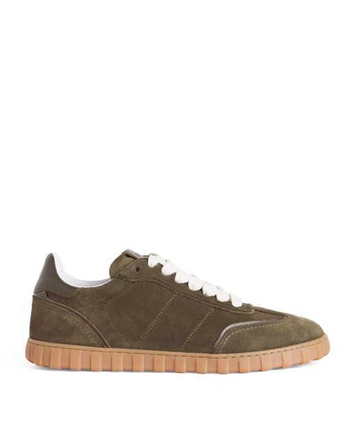 AMI Brown Suede Low-Top Sneakers for men