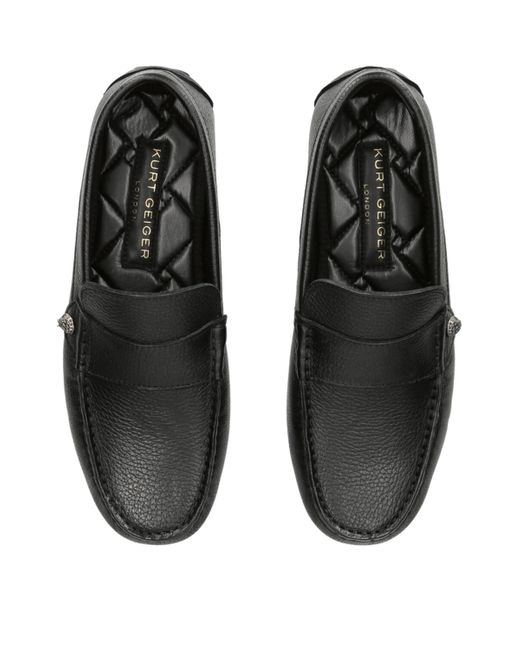 Kurt Geiger Black Leather Stirling Loafers for men