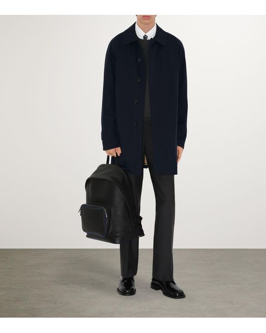 Burberry Blue Short Camden Heritage Car Coat for men