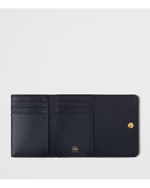 Mulberry Blue Small Leather Continental Trifold Wallet