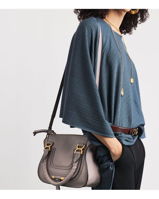 Chloé Gray Small Leather Marcie Top-Handle Bag