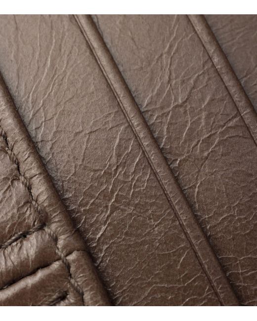 Prada Brown Calfskin Triangle Card Holder for men