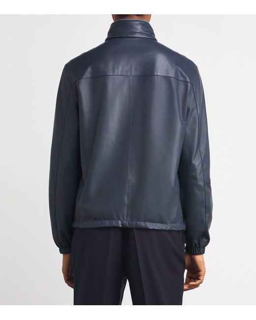 Corneliani Blue Lambskin Reversible Jacket for men