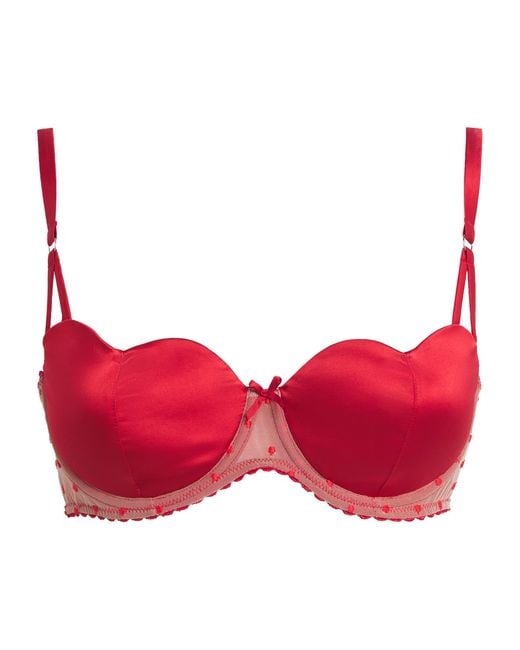 Fleur du Mal Red Amour Balconette Bra