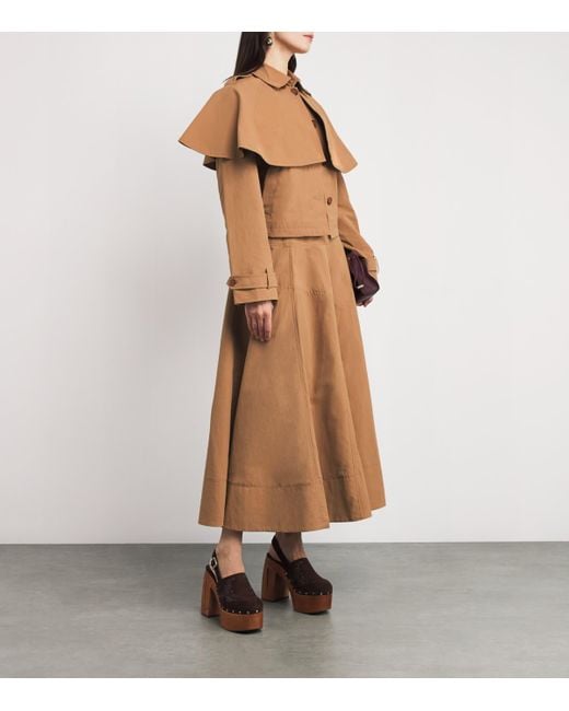 Ulla Johnson Brown Water-Repellent River Cape-Layer Jacket
