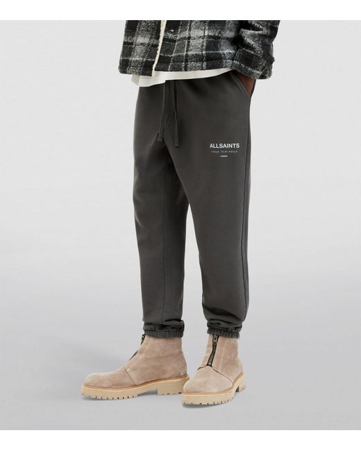 AllSaints Gray Organic Cotton Underground Sweatpants for men