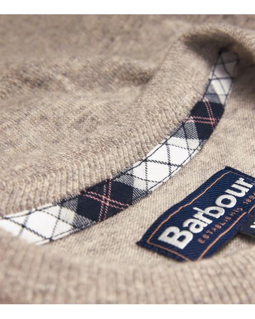Barbour Gray Wool-Cashmere Waterbury Sweater for men