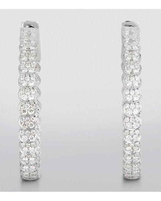 Anita Ko White And Diamond Luna Hoop Earrings
