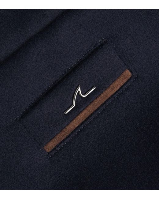 Paul & Shark Blue Cashmere Padded Hybrid Coat for men