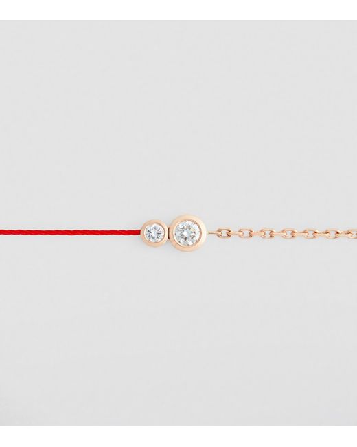 RedLine Metallic Rose And Diamond Infinite String-Chain Bracelet