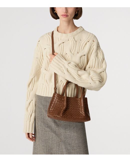 Bottega Veneta Brown Small Leather Pinacoteca Top-Handle Bag