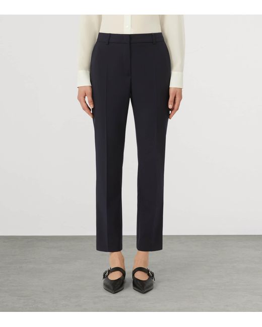 Weekend by Maxmara Blue Ankle-Length Cigarette Trousers