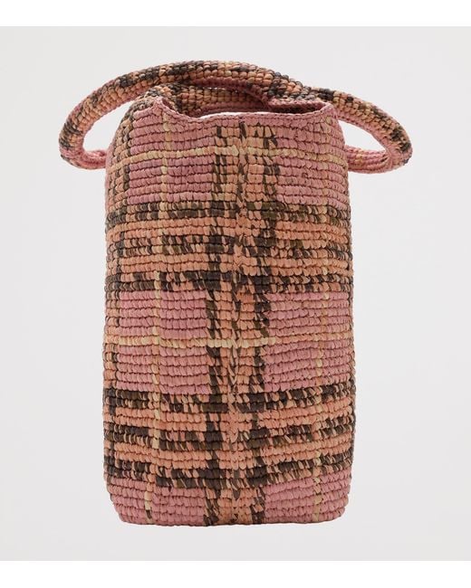 Burberry Brown Raffia Margate Tote Bag