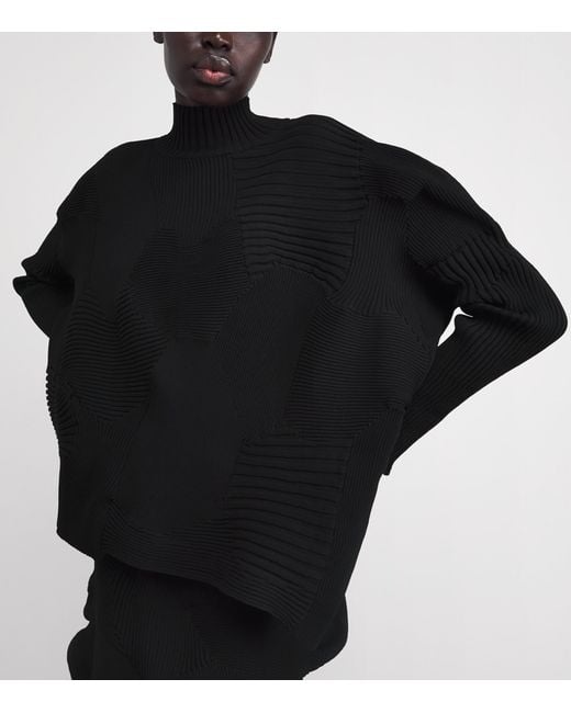 Issey Miyake Black Kone Kone High-Neck Top