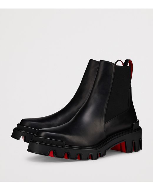 Christian Louboutin Black Marchacroche Dune Leather Chelsea Boots