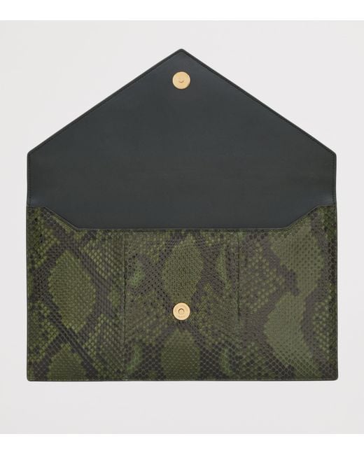 Saint Laurent Green Large Envelope Cassandre Pouch