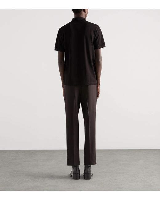 Prada Black Cotton Piqué Polo Shirt for men