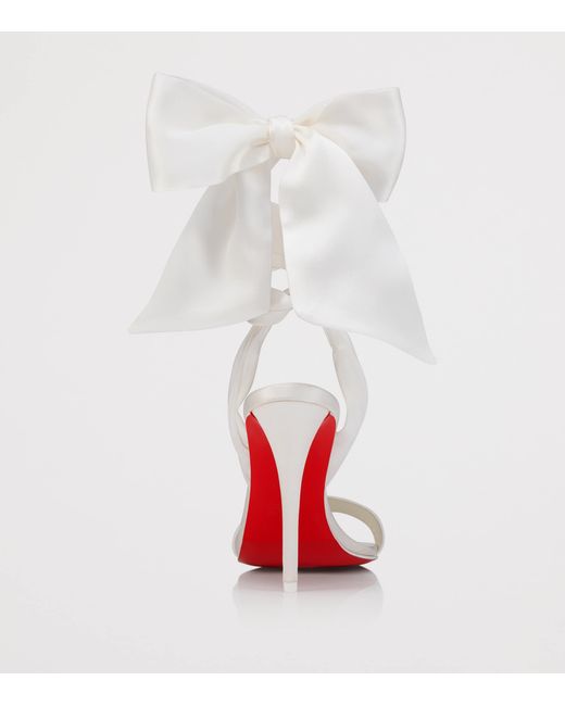 Christian Louboutin White Miss Z Sandal Du Desert 100 Satin Sandals