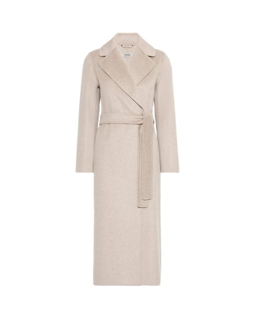 Max Mara Natural Virgin Wool-Cashmere Belted Coat