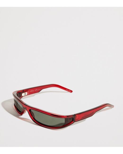 Rick Owens Pink Fog Rectangular Sunglasses for men
