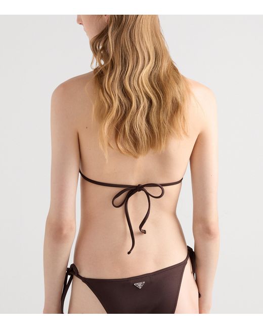 Prada Brown Triangle Bikini Top