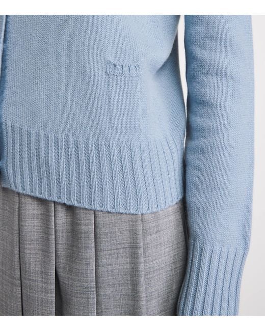 Agnona Blue Cashmere Lipstick Cardigan