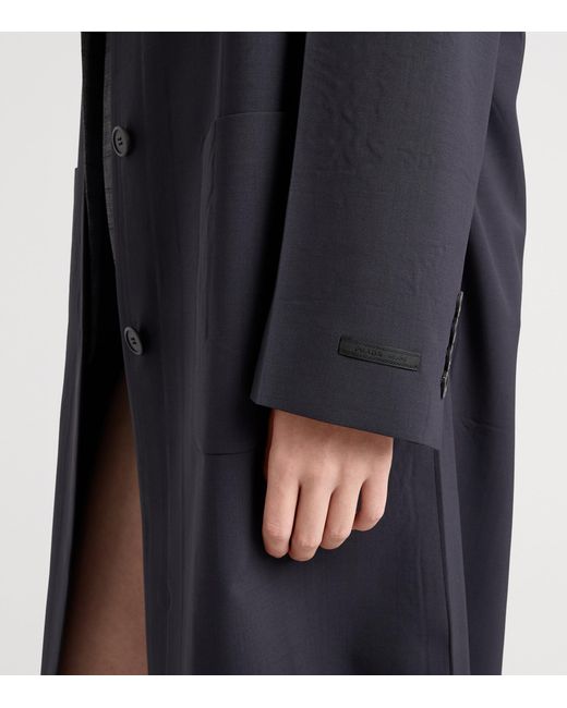 Prada Blue Single-Breasted Light Wool Coat