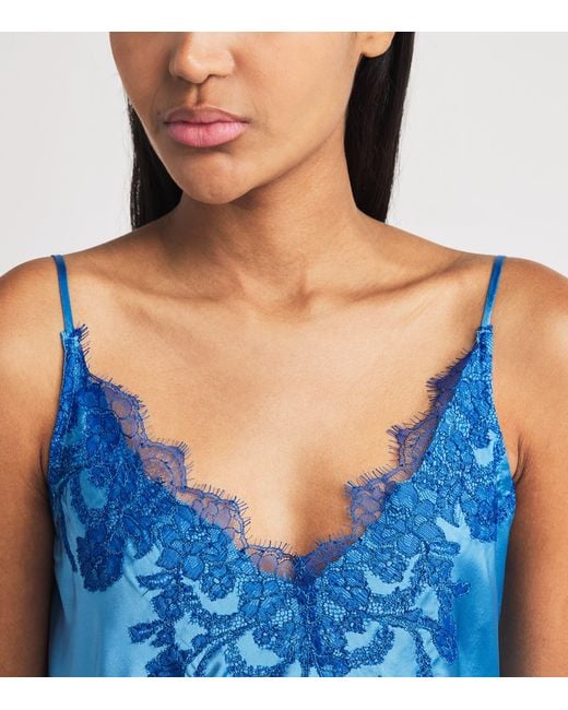 Torlowei Blue Silk Tokini Mini Slip Dress