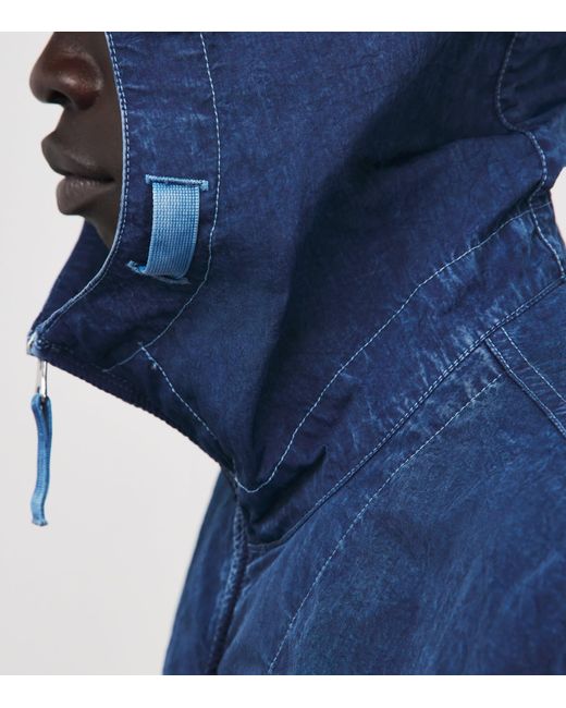 Stone Island Blue Hooded Anorak Jacket for men