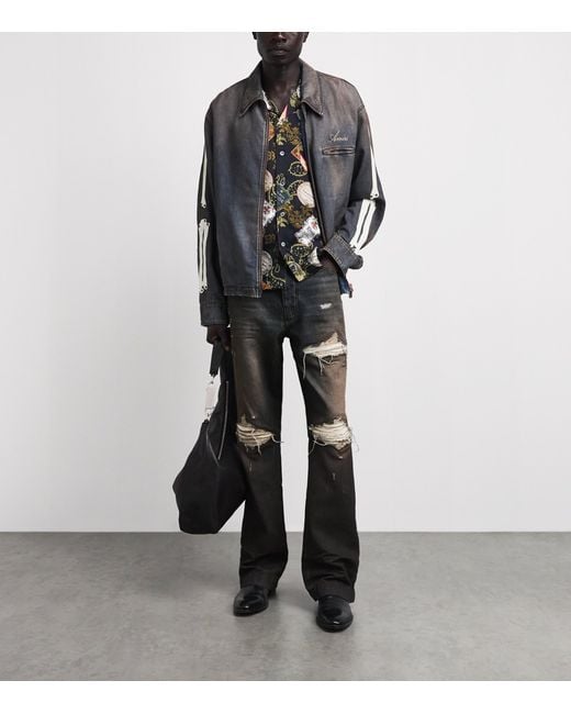 Amiri Gray Ripped Mx1 Straight Jeans for men