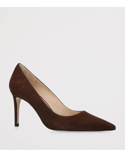 Stuart Weitzman Brown Suede Stuart Power Pumps 85