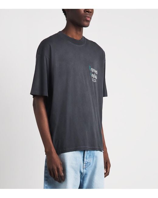 Represent Black Cotton Private Members T-Shirt for men