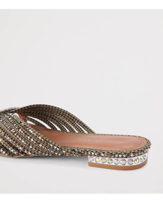 Kurt Geiger Natural Crystal Strap Mules