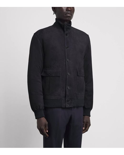 Valstar Blue Suede Ino Bomber Jacket for men
