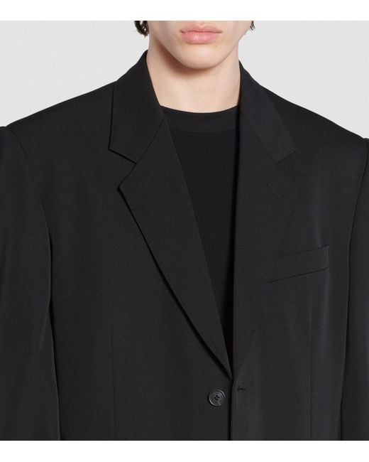 Balenciaga Black Wool Single-Breasted Blazer for men