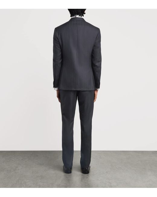Corneliani Blue Wool Herringbone 2-Piece Suit for men