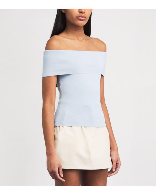 Maje White Knitted Off-The-Shoulder Top